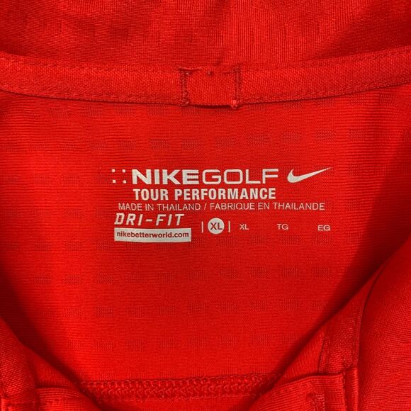 Nike Golf Shirt Men XL Extra Large Red Tour Performance Moisture Wicking Polo - Picture 6 of 12